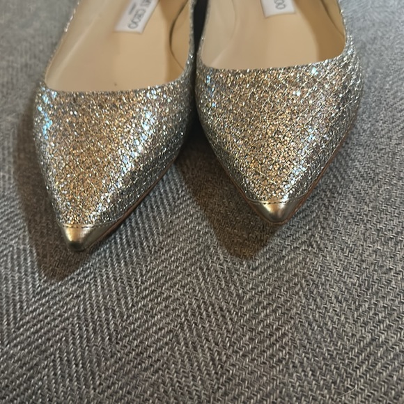 Jimmy Choo Alina Flats sparkle silver new defect box - Picture 3 of 5